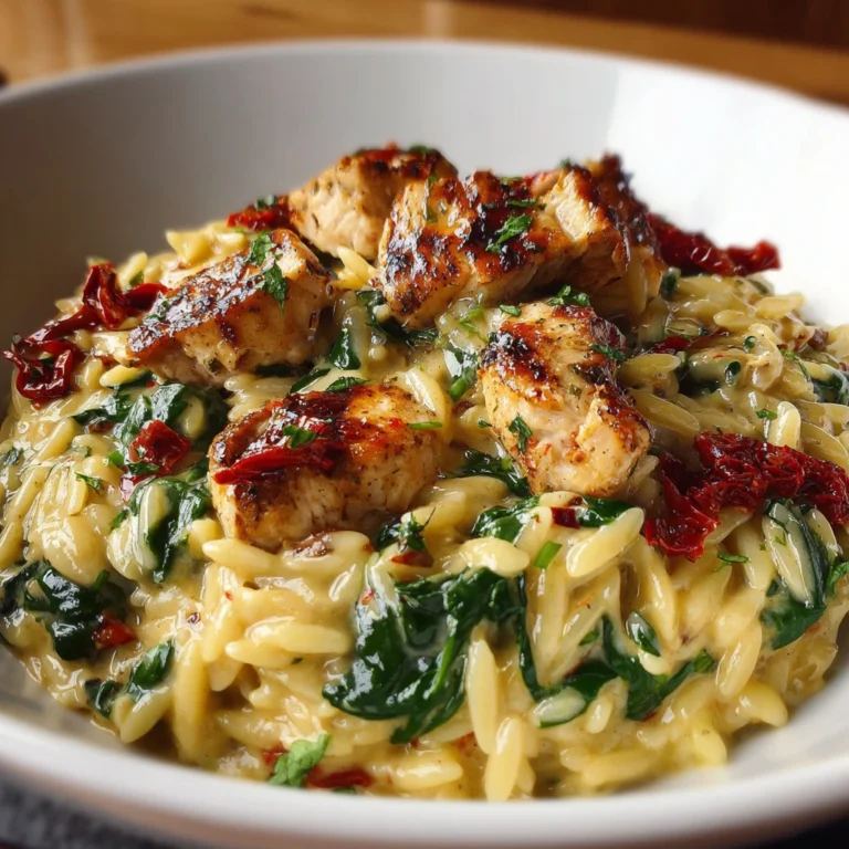 Creamy Tuscan Chicken Orzo Rich Onepot Italianinspired Comfort