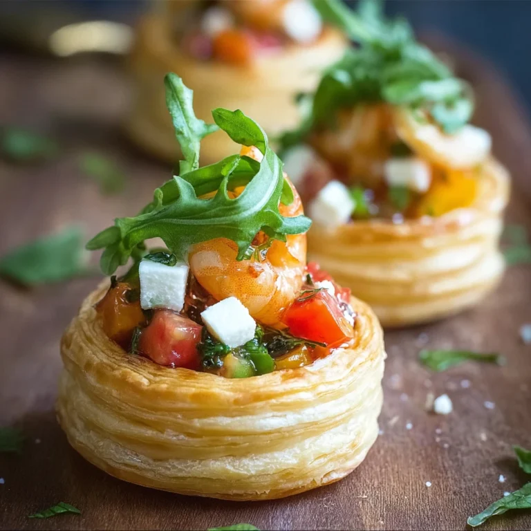 golden puff pastry vol-au-vents filled with creamy savory filling