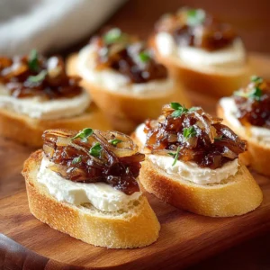 Indulge in Caramelized Onion Jam Crostini Delight