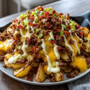 Loaded Cheeseburger Potato Skillet with Creamy Cheese Sauce: A Comfort Food Masterpiece That Brings Everyone to the Table