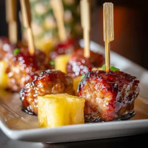 Savory Pineapple Sausage Bites with Hazy IPA Glaze Delight