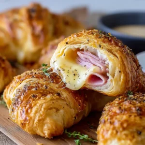 Baked Ham and Cheese Croissants