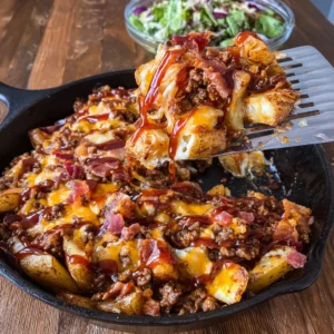BBQ Cheese Burger Potato Skillet