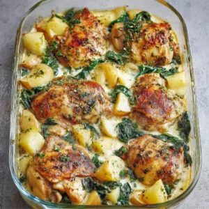 Chicken and Potatoes with Garlic Parmesan Cream Sauce