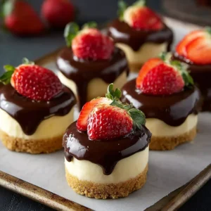 Chocolate Dipped Strawberry Cheesecake