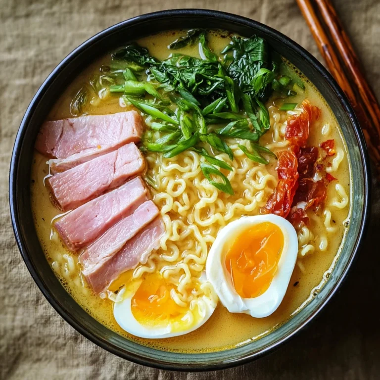 Creamy Ham Broth Ramen Noodle Soup Cozy Comfort