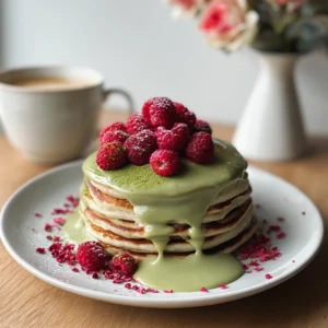 Fluffy Galentine’s Matcha Latte Pancakes Recipe Delight