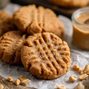 Four Ingredient Peanut Butter Cookies (Easy No-Flour Cookie Recipe)