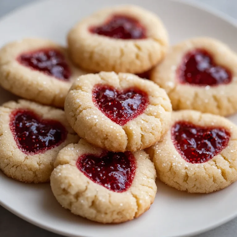 Heart Thumbprint Cookies Soft Buttery Valentine Classic Filled