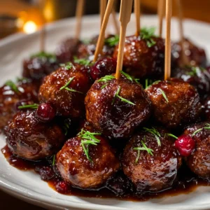 Irresistible Balsamic Cranberry Glazed Meatballs Recipe