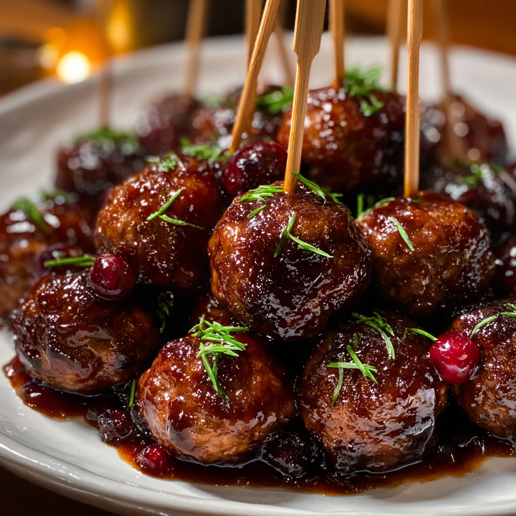 Irresistible Balsamic Cranberry Glazed Meatballs Recipe
