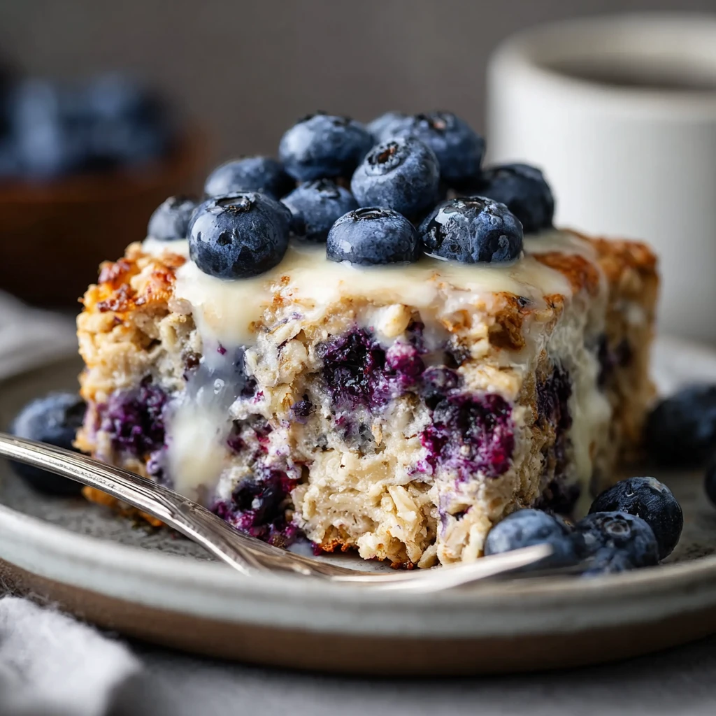Lemon Blueberry Cream Cheese Baked Oatmeal Bright Creamy