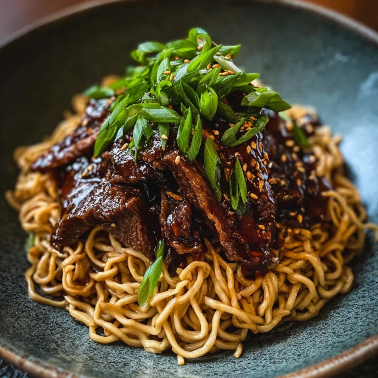Misobraised Chuck Steak Sesame Noodles