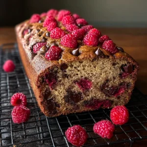 Raspberry Dark Chocolate Banana Bread – Moist, Rich, and Perfectly Balanced