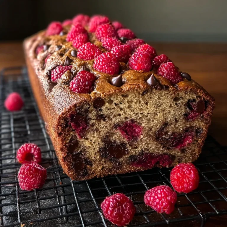 Raspberry Dark Chocolate Banana Bread Moist Rich Perfectly