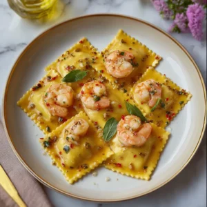Ravioli Doppio Shrimp Scampi