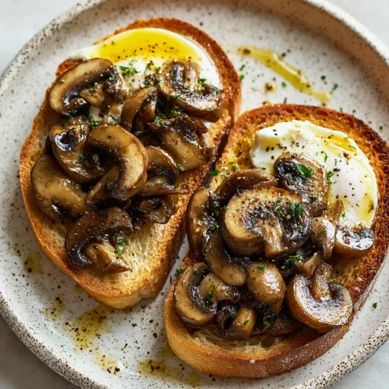 Sauted Mushroom Breakfast Toast Spicy Mayo Delight