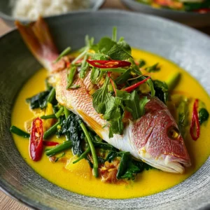 Seared Red Snapper with Coconut Curry Sauce