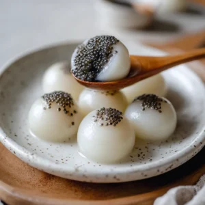 Sweet Tang Yuan: Chewy Rice Balls with Black Sesame Bliss