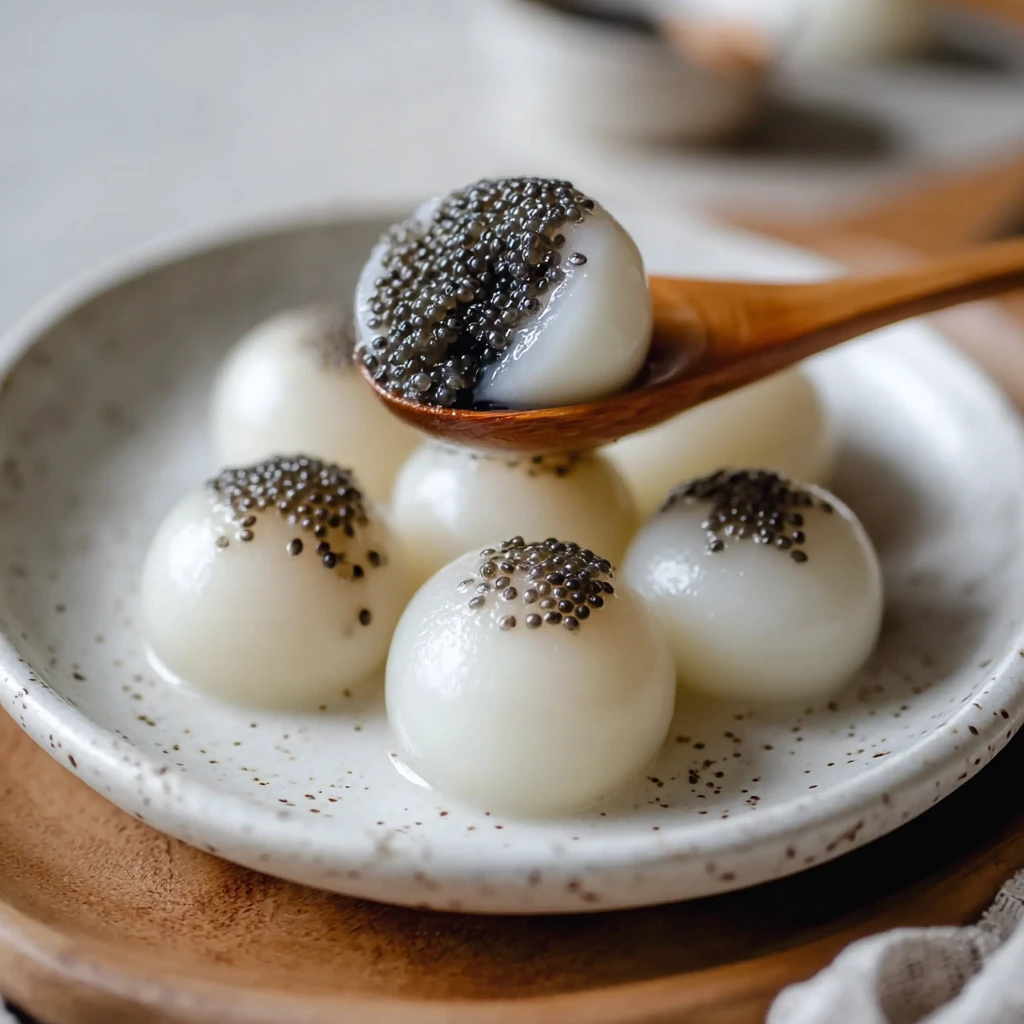Sweet Tang Yuan Chewy Rice Balls Black Sesame