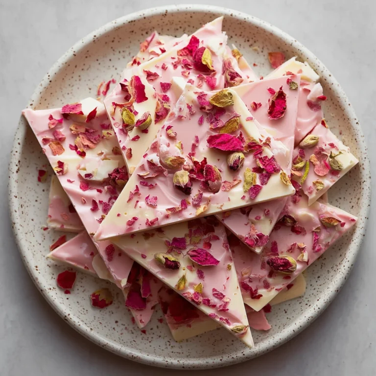 Valentines Pink White Chocolate Bark Romantic Elegant Treat