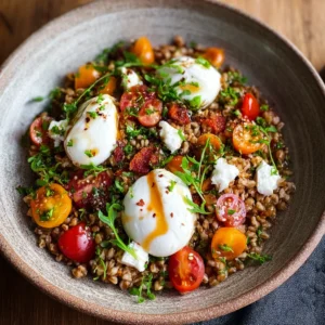 Warm Farro Salad with Burrata & Hot Honey Vinaigrette Magic