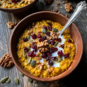 Warm Spiced Pumpkin Oatmeal