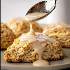 Banana Scones with Maple Glaze
