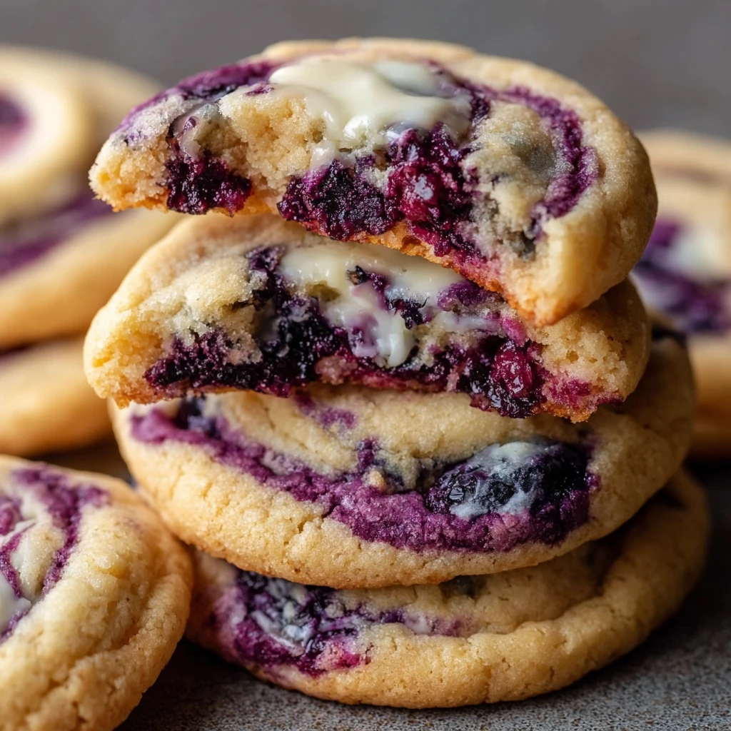 Blueberry Cheesecake Swirl Cookies