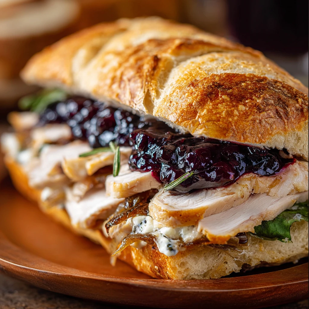 Brie Turkey Ciabatta Blueberry Jam Caramelized Onions Ultimate