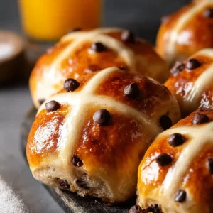 Chocolate Chip Hot Cross Buns