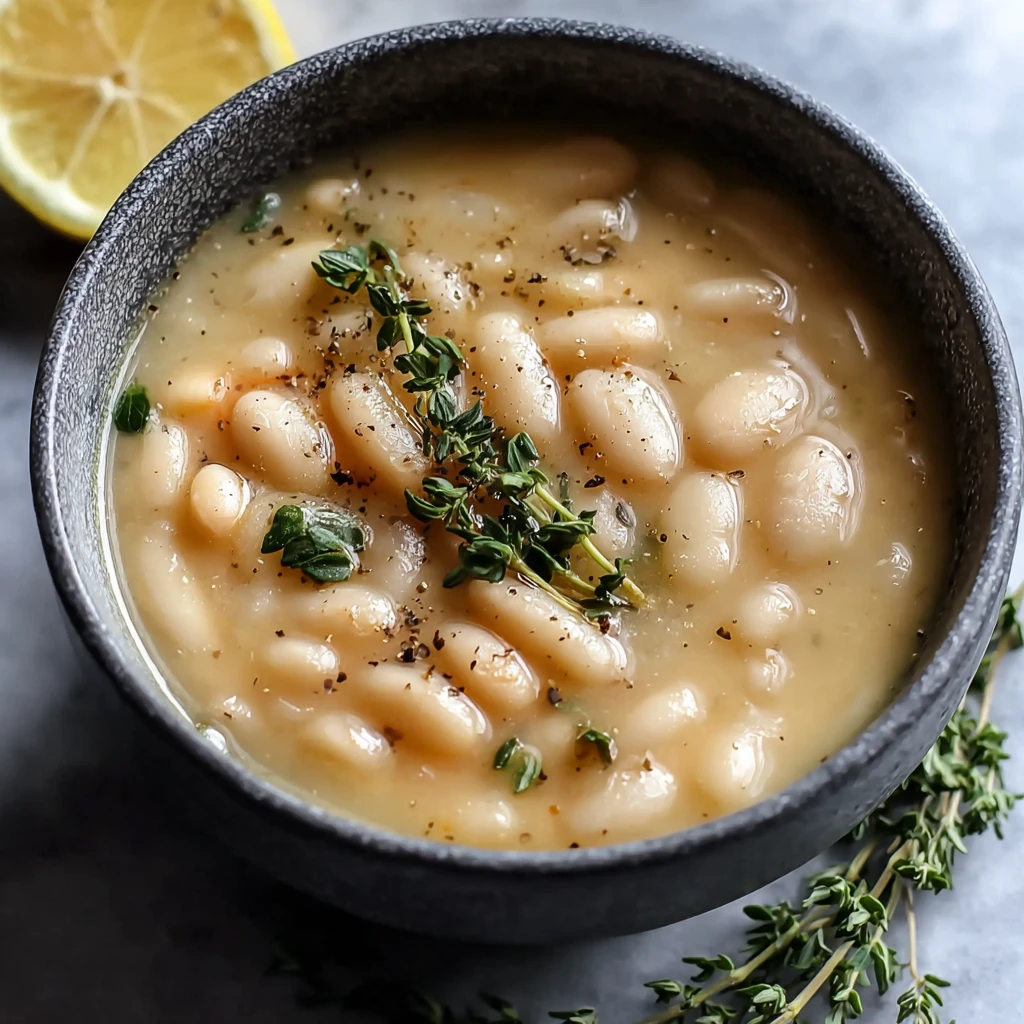 Greek White Bean Soup Garlic Lemon