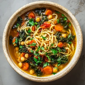 Healthy Chickpea Noodle Soup
