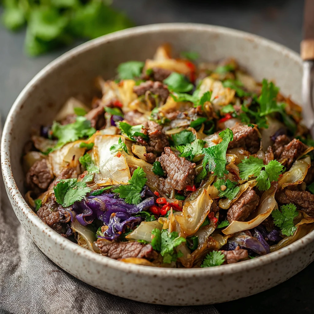 Keto Beef and Cabbage Stir-Fry