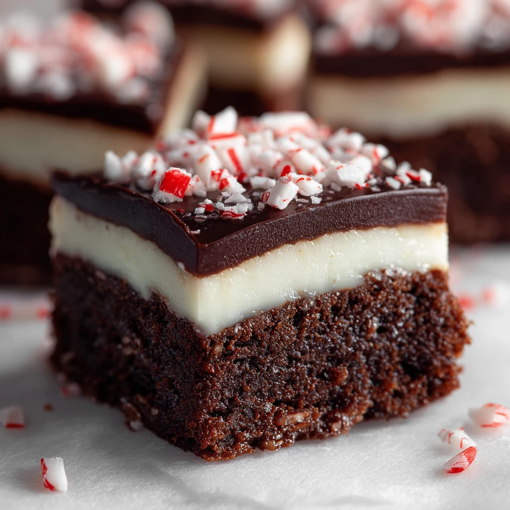 Layered Peppermint Brownies