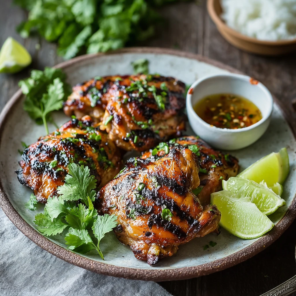 Lemongrass Garlic Grilled Chicken Thighs