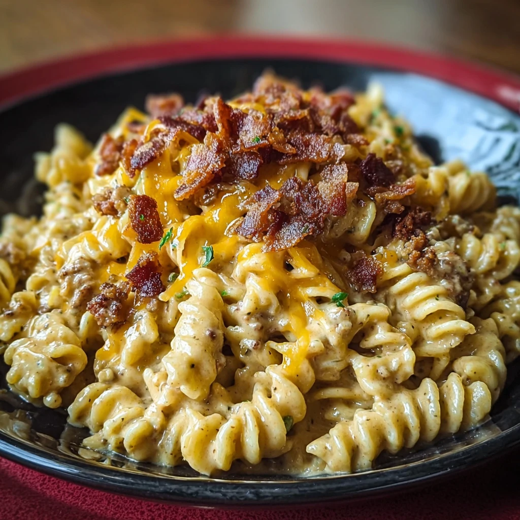 Loaded Bacon Cheeseburger Alfredo Pasta Cozy Nights