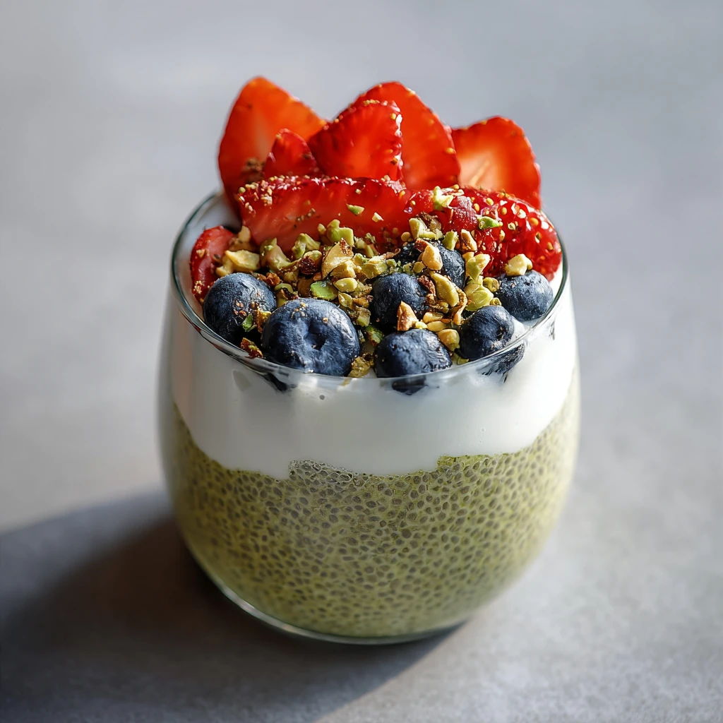 Matcha Pistachio Chia Pudding