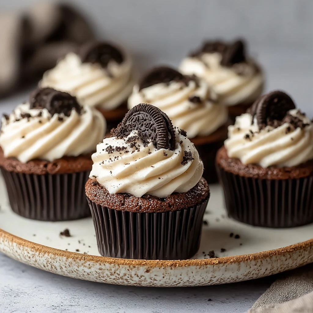 Mini Chocolate Oreo Cheesecakes