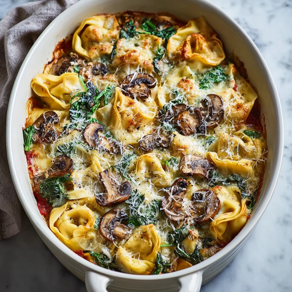 Mushroom Spinach Tortelloni Bake Cozy Nights