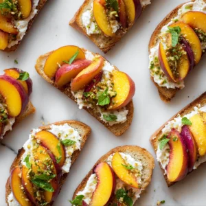 Peach Burrata Bruschetta with Chicken