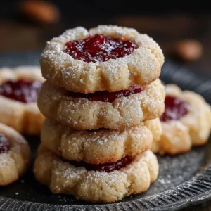 Raspberry Almond Shortbread Cookies