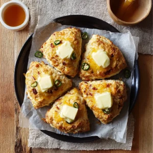 Shallot Jalapeño Goat Cheese Honey Scones