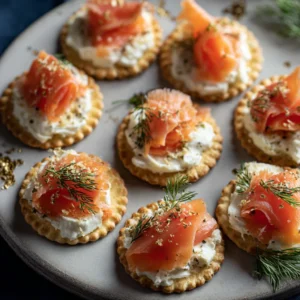 Smoked Salmon Cracker Bites