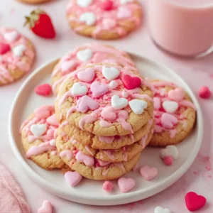 Strawberry Milkshake Cookies