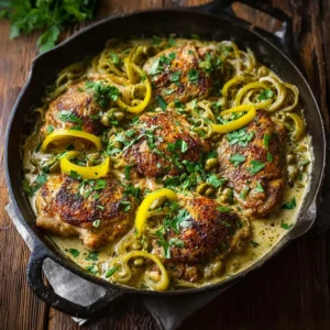Creamy Pepperoncini Chicken Skillet