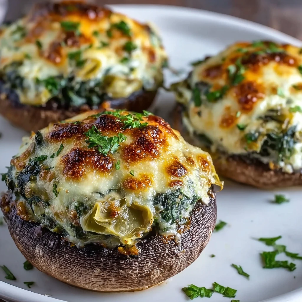 Easy Air Fryer Stuffed Portobello Mushrooms Recipe Juicy Stuffed Portobello Mushrooms Air Fryer Low Carb Air Fryer Stuffed...