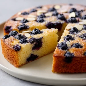 Simple Almond Flour Blueberry Lemon Cake Recipe