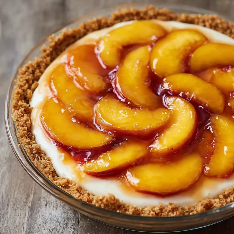 Creamy Peach Pie Graham Cracker Crust