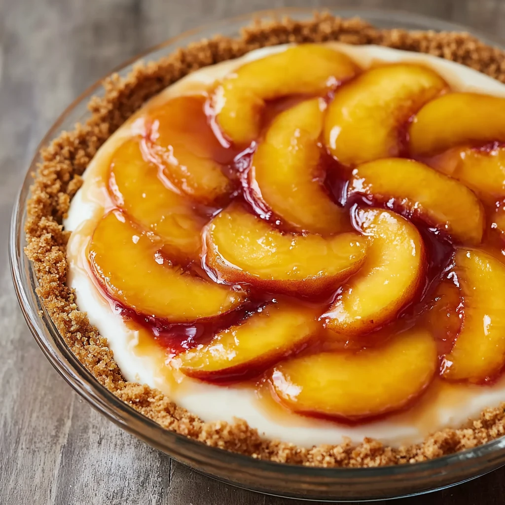 Easy Creamy Peach Pie with Graham Cracker Crust